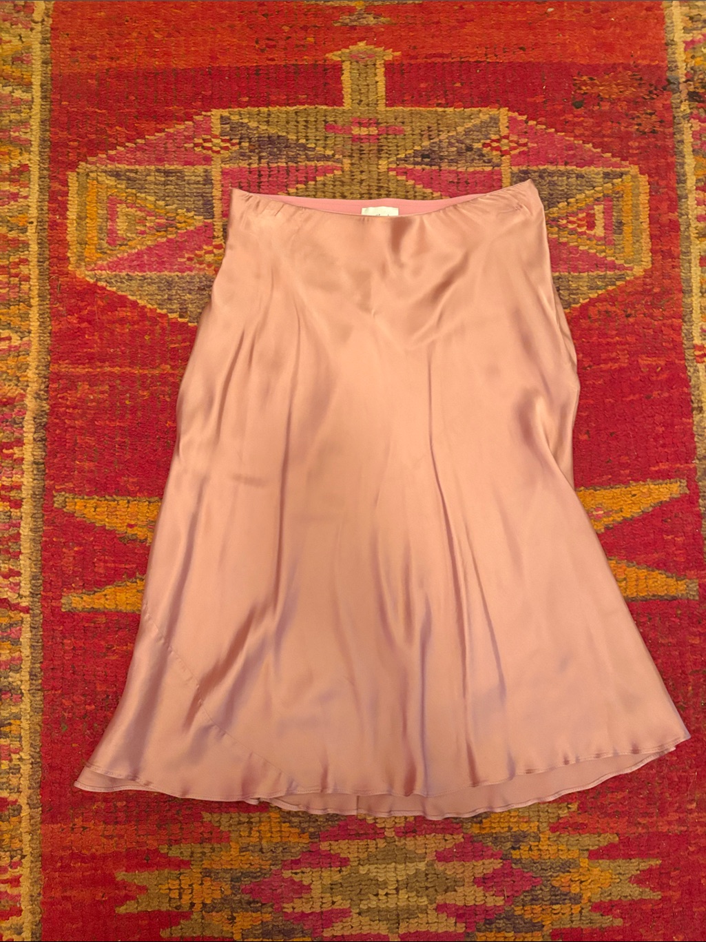Aritzia Dusty Rose Satin A-Line Skirt
